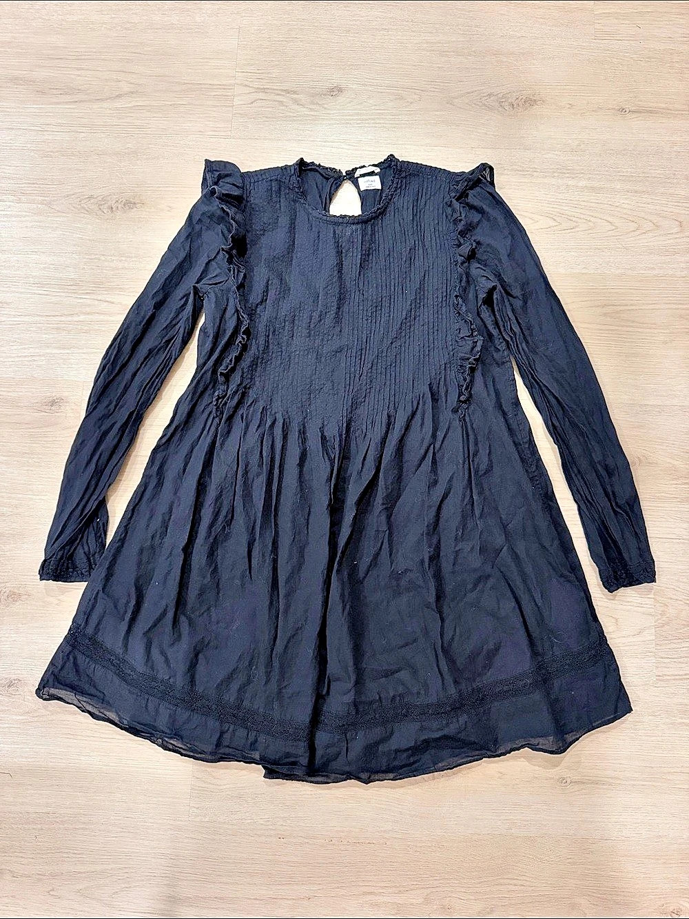 Wilfred Black Ruffle Mini Dress Size XXS Like New